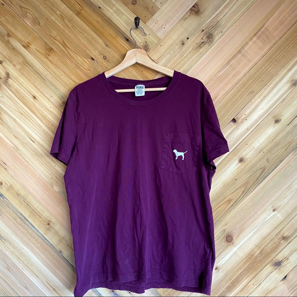 PINK Maroon Short Sleeve Shirt